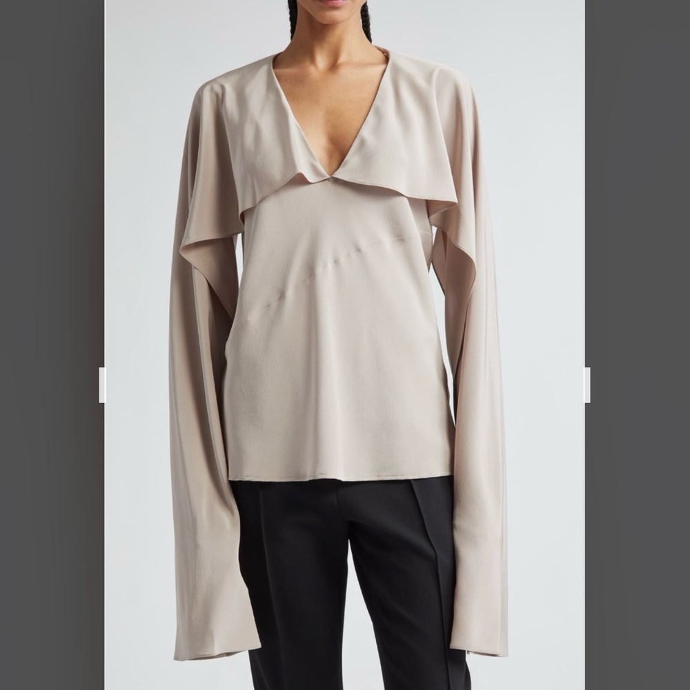 Helmut Lang Silk Scarf Top in Cashmere Grey - Picture 4 of 6